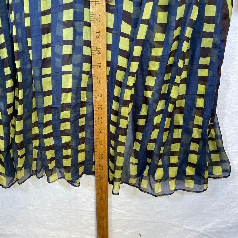 Patricia Schmidt Green Blue Patterned Bathing Suit Swim Cover Up Size Medium - Picture 9 of 9